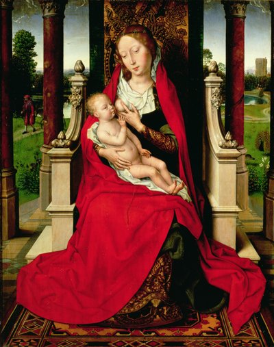 マドンナと子供が即位、1492-94年頃 作： Hans Memling