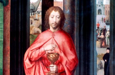 聖カタリナと他の聖人の神秘的な結婚、詳細、c1453-1494 作： Hans Memling