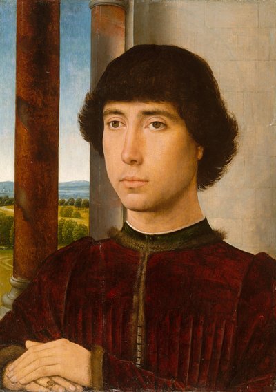 若い男の肖像、ca。 1472-75。 作： Hans Memling