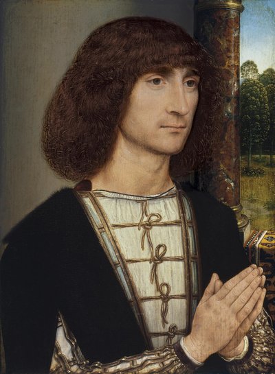 祈る若い男の肖像、1485年頃 作： Hans Memling