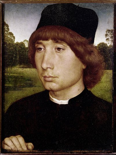 若い男の肖像(木に油彩、1480年頃) 作： Hans Memling