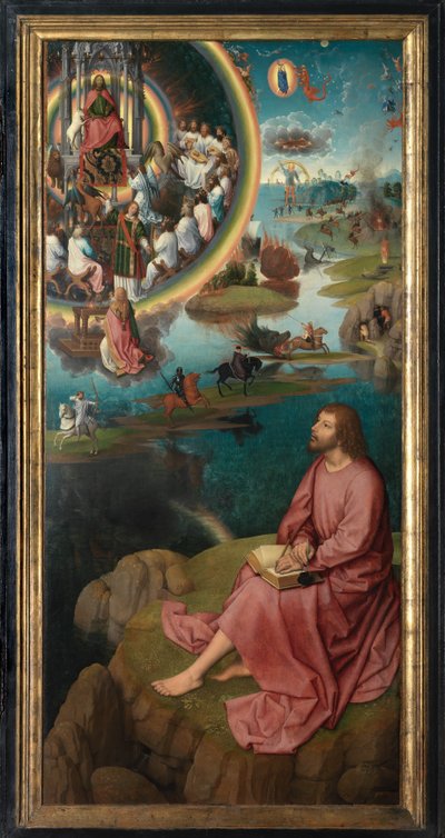 Oikea paneeli Pyhän Johannes Kastajan ja Pyhän Johannes Evankelistan triptyykistä 作： Hans Memling