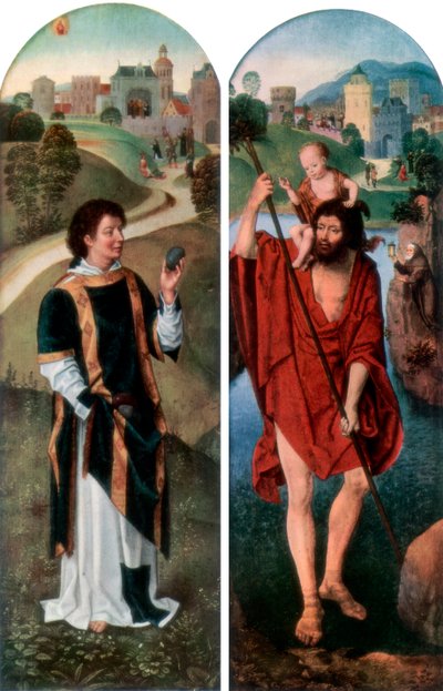 セントスティーブンとセントクリストファー、1927年 作： Hans Memling