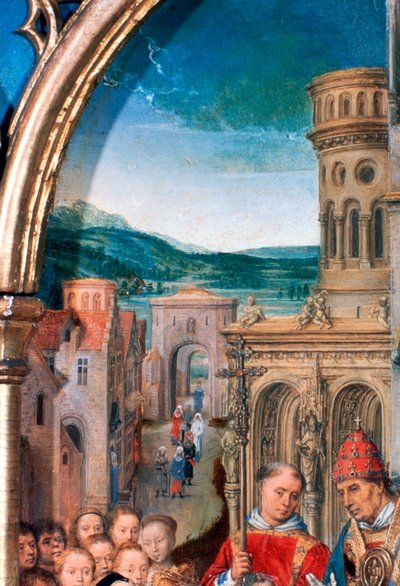 聖ウルスラ神殿、ローマ到着、詳細、1489 作： Hans Memling