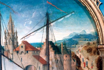 聖ウルスラ神殿、バーゼルから出発、詳細、1489 作： Hans Memling