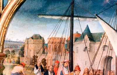 聖ウルスラ神殿、バーゼルから出発、詳細、1489 作： Hans Memling