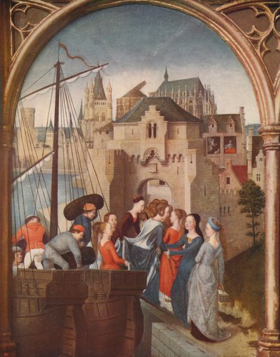 ケルンへの聖ウルスラの到着、1489、c1915 作： Hans Memling