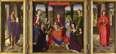 聖母子と聖人、寄進者たち 作： Hans Memling