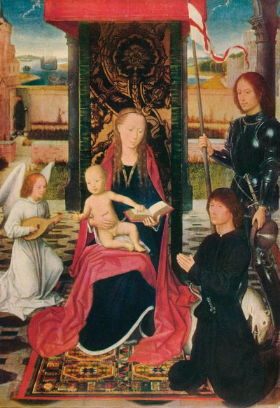 天使を持つ聖母子、c1480 作： Hans Memling