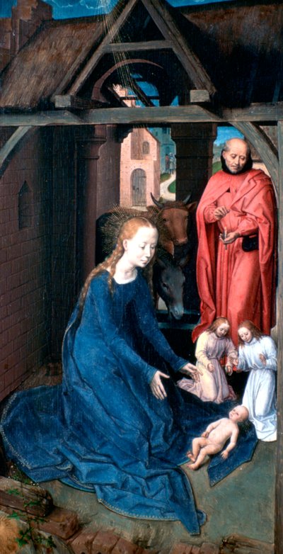 ヤンフロレインの三連祭壇画、詳細、1479 作： Hans Memling