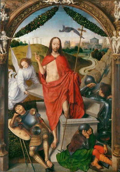 復活中央パネルの三連祭壇画 作： Hans Memling