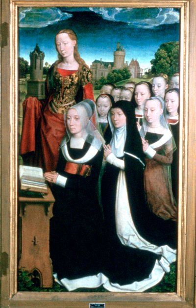 家族モレルの三連祭壇画、詳細、1484 作： Hans Memling