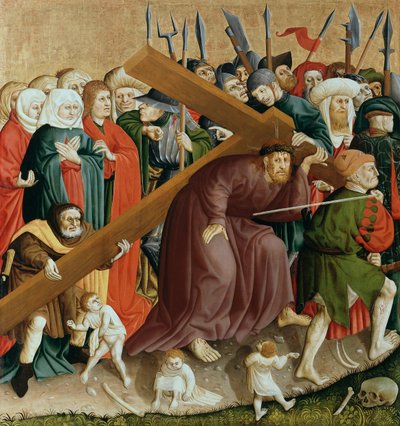 十字架を背負ったキリスト。ヴルツァッハ祭壇の翼、1437 作： Hans Multscher