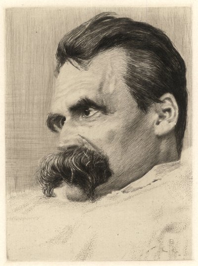 アルジェリアの哲学者、フリードリヒ・ニーチェ（1844～1900）の肖像 - by Hans (Johannes) Olde (1855～1917) 作： Hans Olde