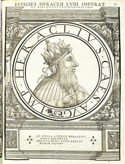 Ileraclius、ローマの東西の指揮官、古代硬貨の最も真実な画像から、ルドルフヴィッセンバッハによって彫刻、チューリッヒアンドレアスゲスナーによって印刷1 作： Hans Rudolf Manuel Deutsch