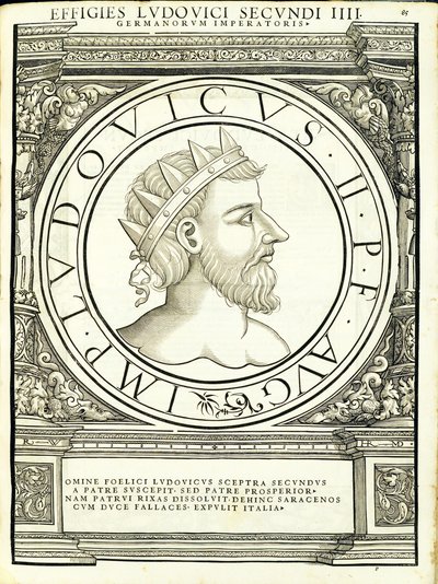 ルイ2、ローマ東西の指揮官、古代硬貨の最も真実な画像、ルドルフヴィッセンバッハの彫刻、チューリッヒアンドレアスゲスナーの印刷 作： Hans Rudolf Manuel Deutsch