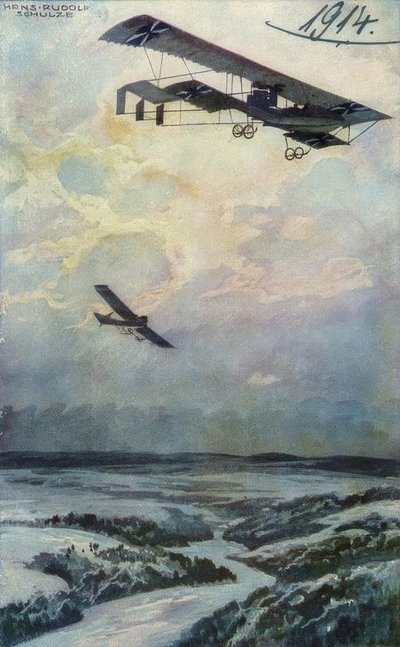 Argonnerwa 上の偵察旅行の軍用複葉機 作： Hans Rudolf Schulze