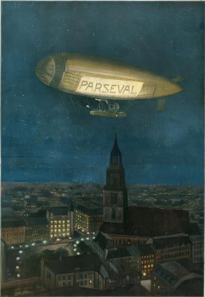 ベルリン上空のパーセ飛行船 作： Hans Rudolf Schulze