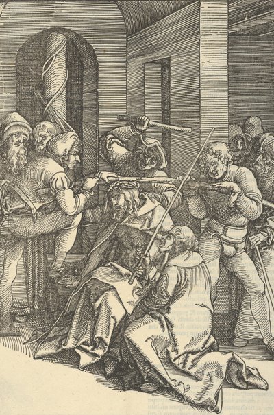 私たちの主イエス・キリストの情熱の鏡、1507年からの茨で冠をかぶったキリスト。 作： Hans Schäufelein the Elder