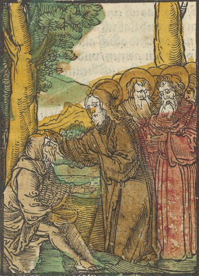Das Plenarium、1517年からの盲人を癒すキリスト。 作： Hans Schäufelein the Elder