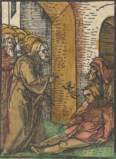 憑依者を癒すキリスト、ダス・プレナリウム、1517年より。 作： Hans Schäufelein the Elder