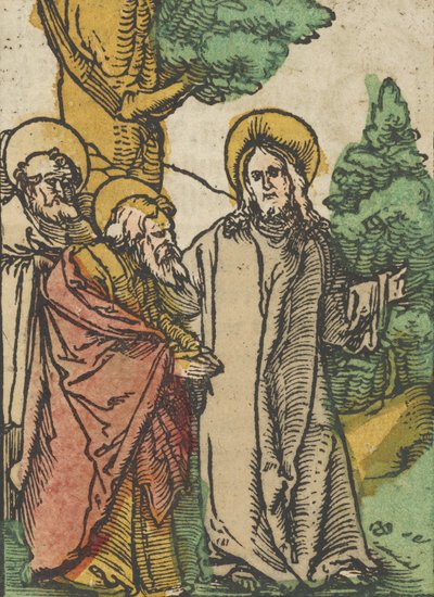 弟子たちと話すキリスト、5、Das Plenarium、1517年より。 作： Hans Schäufelein the Elder