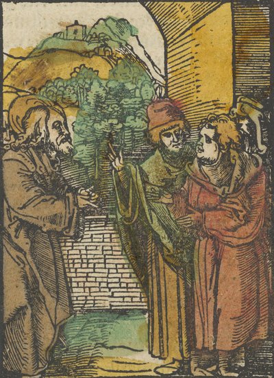 キリストとパリサイ人、ダス・プレナリウム、1517年より。 作： Hans Schäufelein the Elder