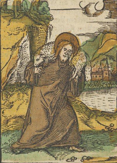 よき羊飼いとしてのキリスト、Das Plenarium、1517年より。 作： Hans Schäufelein the Elder