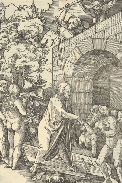 リンボのキリスト、私たちの主イエス・キリストの情熱の鏡、1507年. 作： Hans Schäufelein the Elder