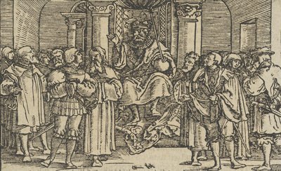 スパルタ王アルキダマスの宮廷でのアテネとコリントの代表、1533 年。 作： Hans Schäufelein the Elder