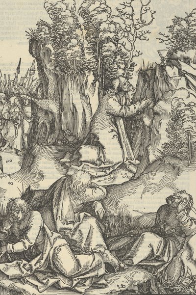 私たちの主イエス・キリストの情熱の鏡からの庭の苦悩、1507年。 作： Hans Schäufelein the Elder