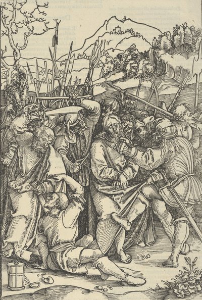 私たちの主イエス・キリストの情熱の鏡からのキリストの逮捕、1507. 作： Hans Schäufelein the Elder