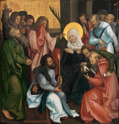 聖母の生神女就寝、十字架を背負ったキリストの逆、約。 1510年。 作： Hans Schäufelein the Elder