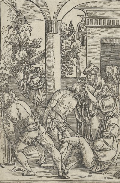 キリストの生涯からの鞭打ち、約。 1511-12。 作： Hans Schäufelein the Elder