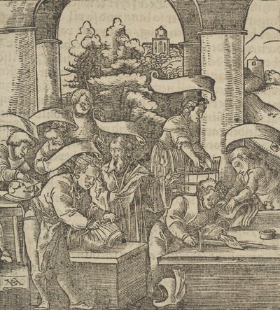 甲冑の製作、Hymmelwagen on who live well..., 1517. 作： Hans Schäufelein the Elder