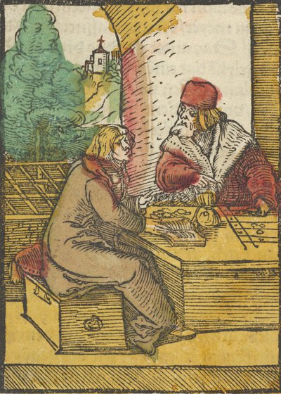 Das Plenarium、1517年からの金持ちと家政婦のたとえ話、2。 作： Hans Schäufelein the Elder