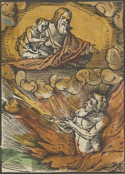 地獄の金持ちとアブラハムの膝の貧しいラザロ、「ダスプレナリウム」、1517年. 作： Hans Schäufelein the Elder