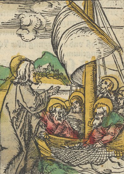 Das Plenarium、1517年からの聖ペテロによる魚の2番目のドラフト。 作： Hans Schäufelein the Elder