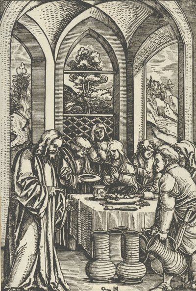 カナでの結婚式、キリストの生活から、ca。 1511-12。 作： Hans Schäufelein the Elder