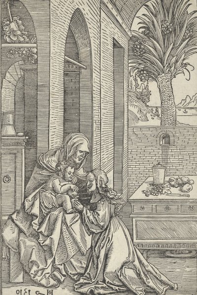 聖アンナと聖母子、1510年。 作： Hans Schäufelein the Elder