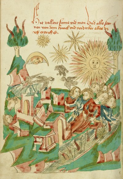 世界の終わりMs Ludwig XV 9 fol。 95v、1469（紙のインク、カラーウォッシュ、テンペラ） 作： Hans Schilling