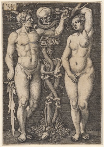 アダムとイブ、1543 作： Hans Sebald Beham