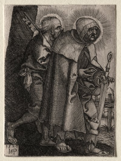キリストと使徒：セントピーターとセントポール、1520年。 作： Hans Sebald Beham