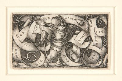 大きな文字の小さな道化師 (The little Buffoon) 作： Hans Sebald Beham