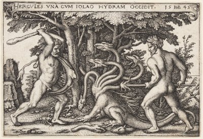 ヒドラを倒すヘラクレス 作： Hans Sebald Beham