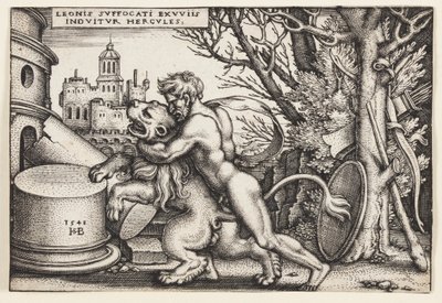 ヘラクレスとネメアのライオン 作： Hans Sebald Beham
