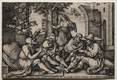ジョブと彼の友人。 作： Hans Sebald Beham