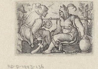 男根を持つ道化師と女性の道化師 作： Hans Sebald Beham