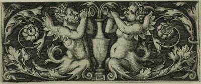 4つのビネットからの2つのトリトンの装飾 作： Hans Sebald Beham