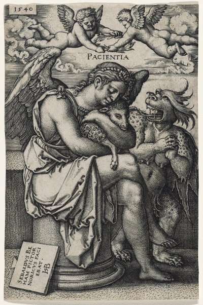 忍耐（Die Geduld）、1540（敷設紙への彫刻） 作： Hans Sebald Beham